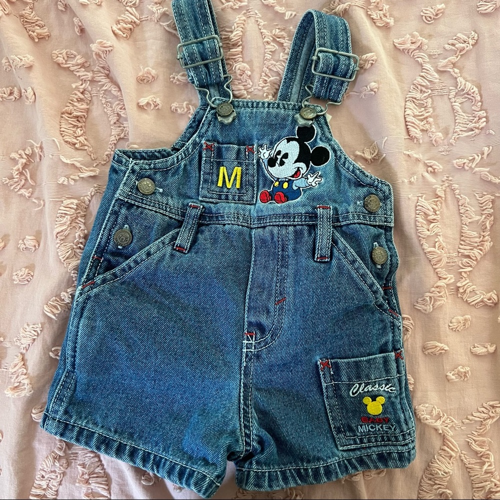 disney | mickey baby denim overalls